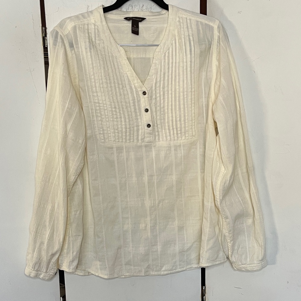 Bit & Bridle Cream Long Sleeve Cotton Top